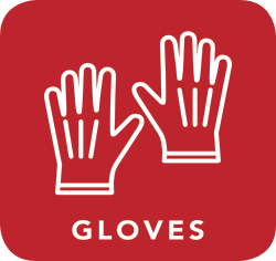 icon of gloves which are acceptable for recycling
